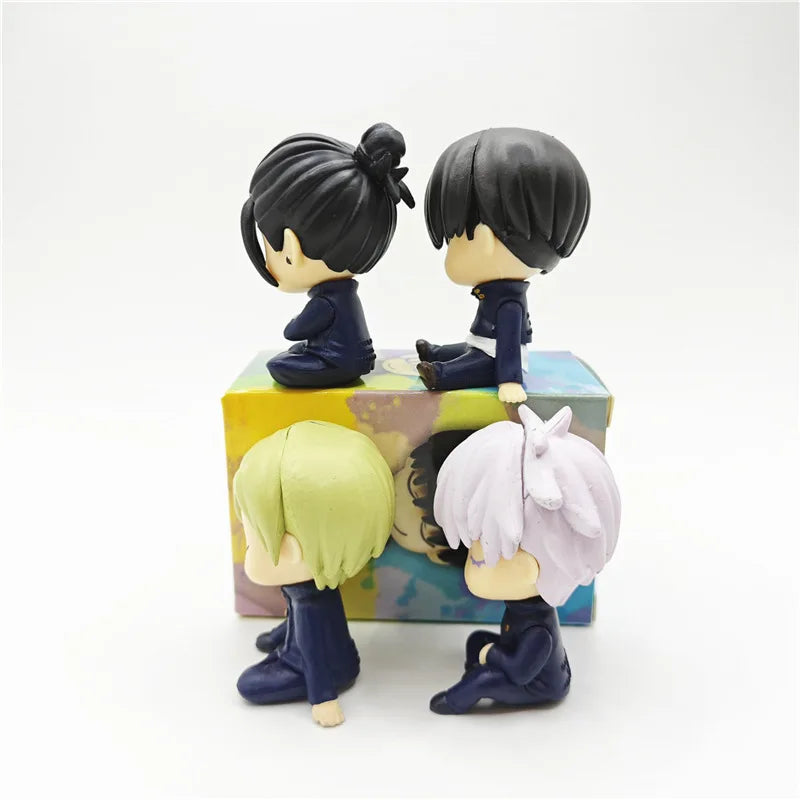 4pcs Jujutsu Kaisen Sleeping Figure Set Gojo Geto Haibara Nanami 5cm Cute Models