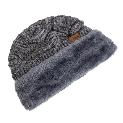 New Unisex Slouchy Winter Hat Fleece Lined Beanie Men Women Mixed Color Knit Cap - EXPROTAS