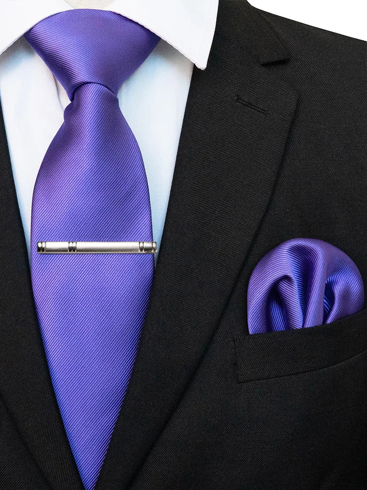 Suits Necktie Clip 8cm Mens Slim Solid Classic Wedding Party Ties