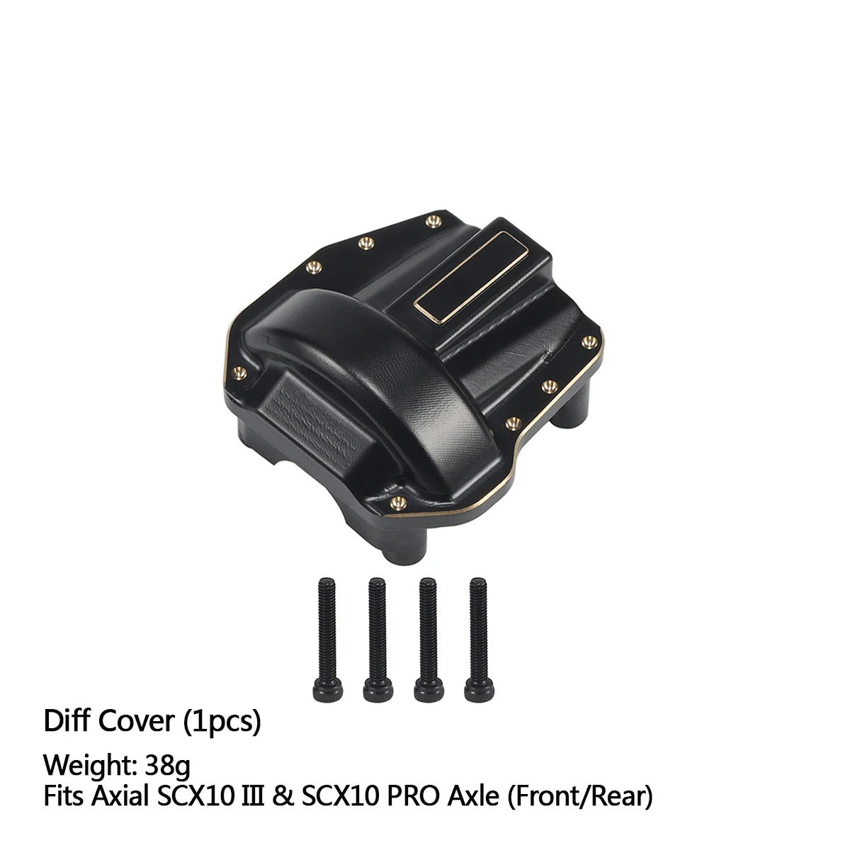 Black Brass Steering Knuckle Portal Cover Weights for Axial Capra SCX10 III