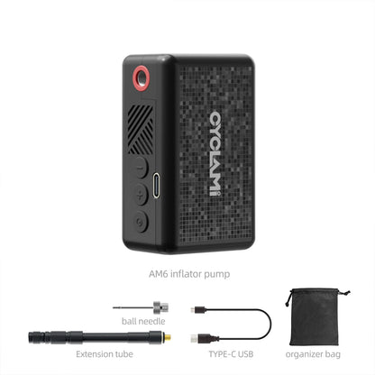 130 PSI CYCLAMI AM6 Automatic Air Pump Portable Pocket Electric Inflator Tire Pressure Display Tire Inflator MTB Road Bike FV AV