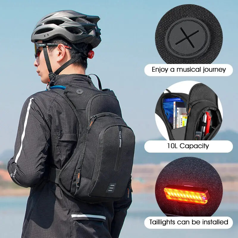 WEST BIKING 10L Ultralight Cycling Backpack Ergonomic Strap MTB Road Bicycle Bag With Water Bag Outdoor Hiking Climbing Bag-EXPROTAS