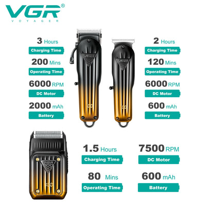VGR Electric Shaver Beard Trimmer Professional Cordless Hair Clipper 644