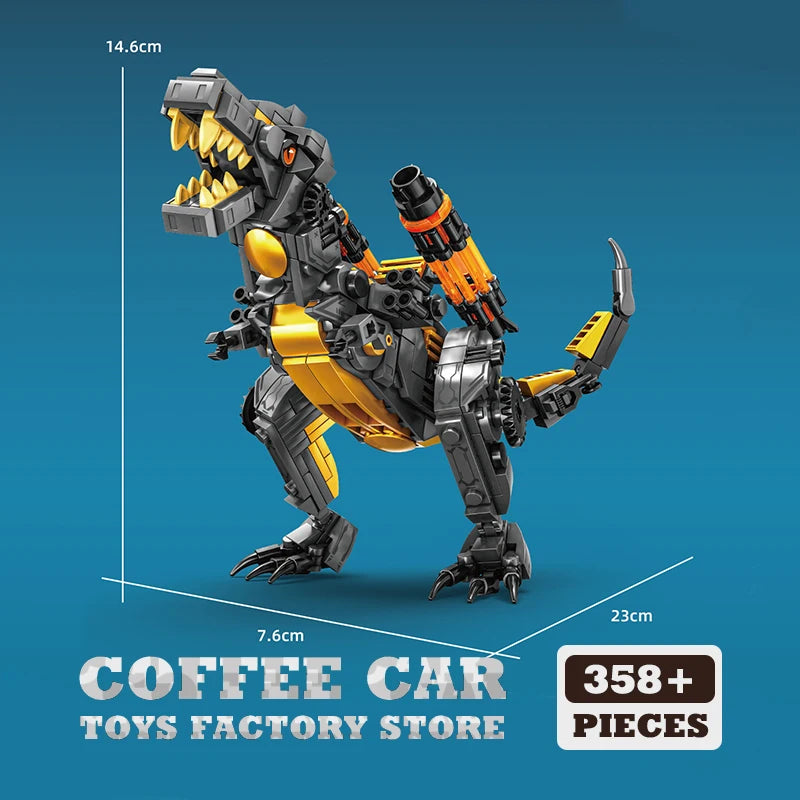 MOC T-Rex Mech Dragon 3D Dinosaur Building Blocks Triceratops Robot Model Gift