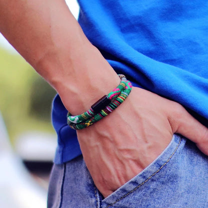 Men’s Boho Rope Bracelet Magnetic Surf Beach Pulsera Adventure Wristband