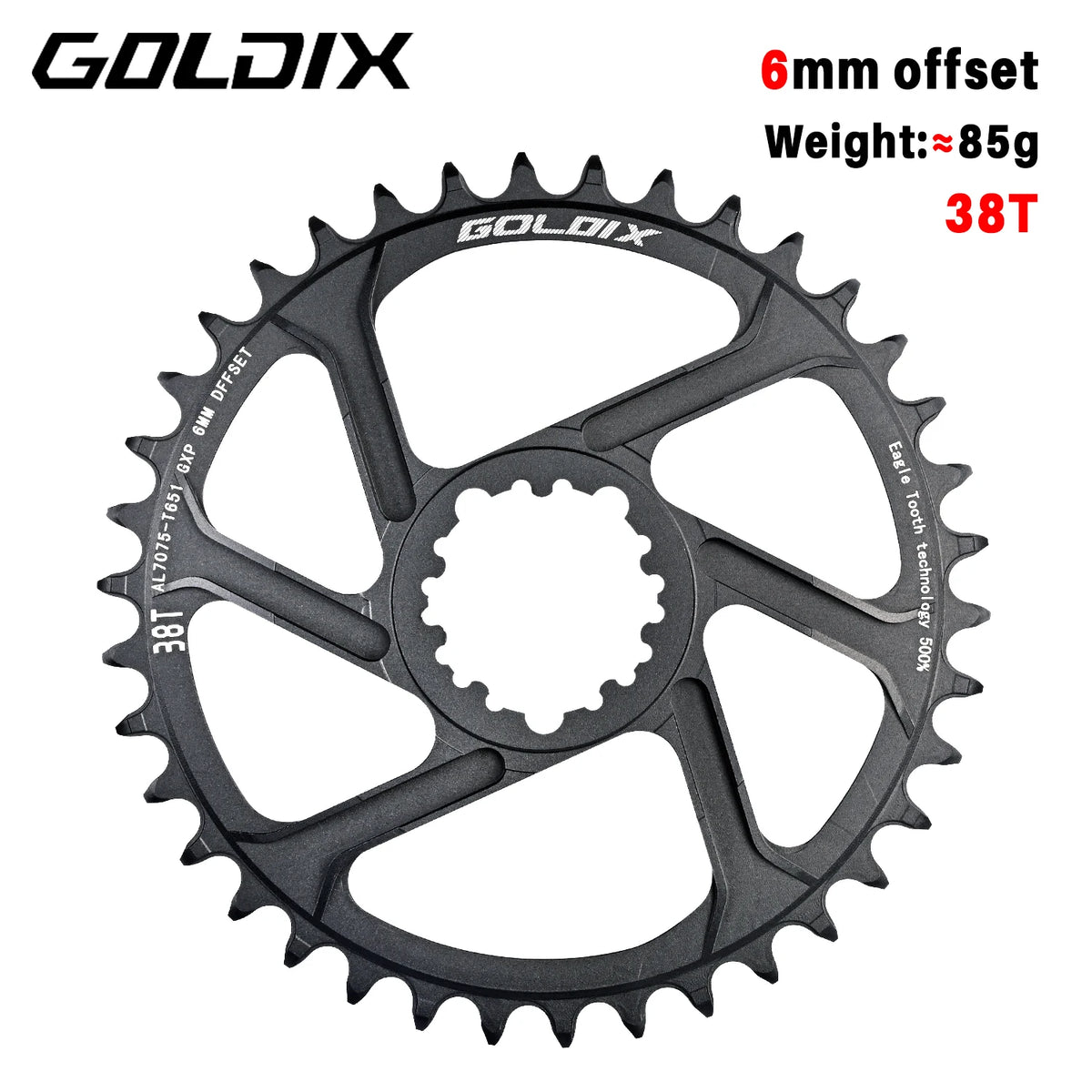 0/3/6mm Offset Goldix Chainring Narrow Wide Direct Mount for SRAM MTB
