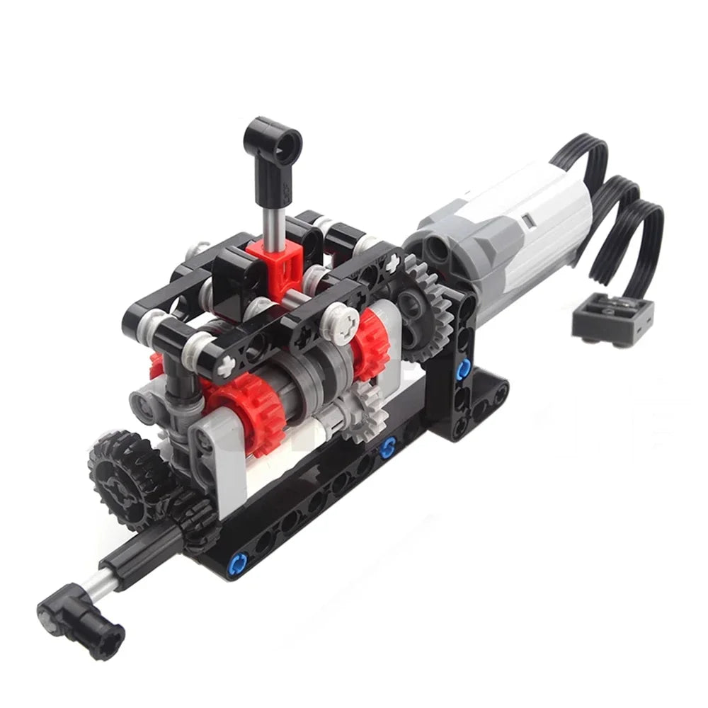 MOC 4-Speed Gearbox Model with Motor & Battery Box Power Functions Kit