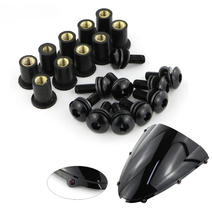 10Pcs Rubber Well Nuts M5 Metric Bolts for Motorcycle Windscreen Fairing
