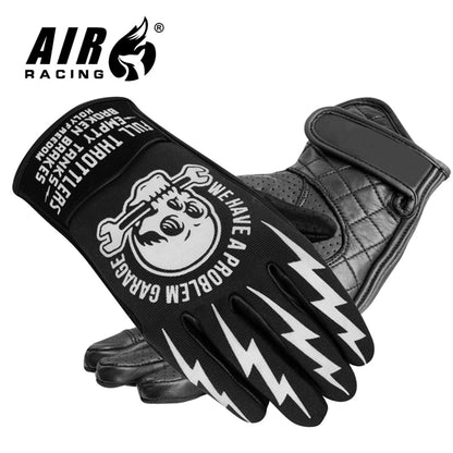 Leather Motorcycle Gloves for Men Long Waterproof Thermal Knuckle Protection