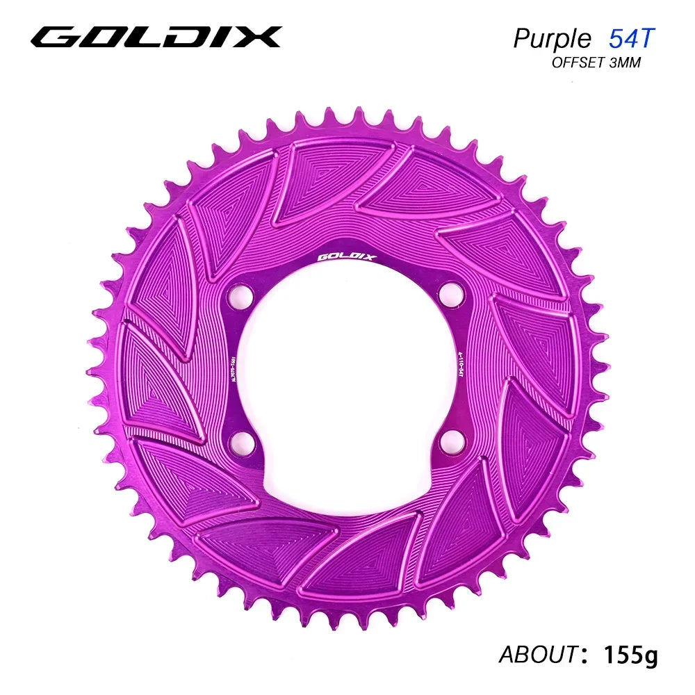 GOLDIX 110BCD AERO Chainring 3mm Offset 4-Bolt for Shimano R7000 R7100 R8100
