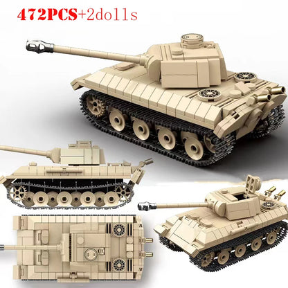 WW2 German Panther Panzer III Tiger I Tank Building Blocks Military Brick Set