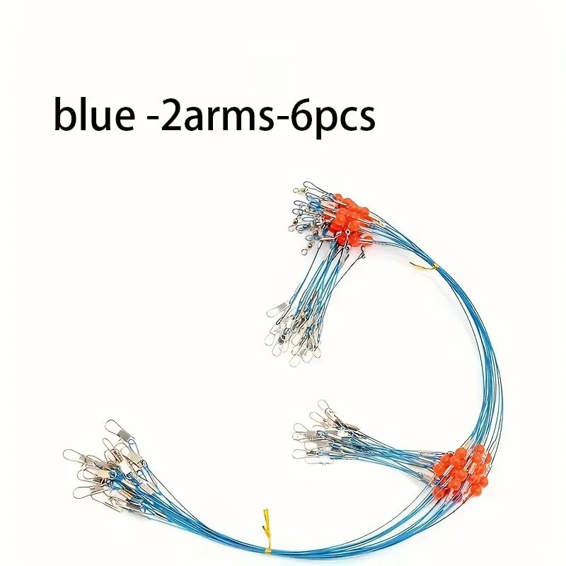 Blue Stainless Steel Fishing Leader Rigs with Snap Saltwater Wire Trace Tackle