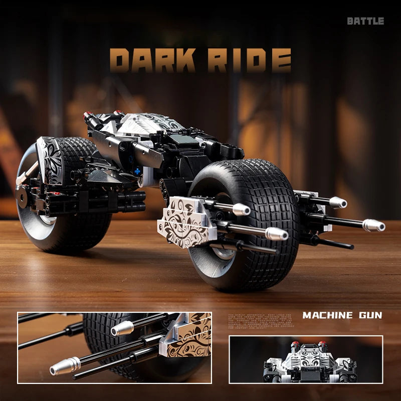 Bat Motorcycle MOC Building Blocks Dark Knight Vehicle Model Bricks Toy Gift