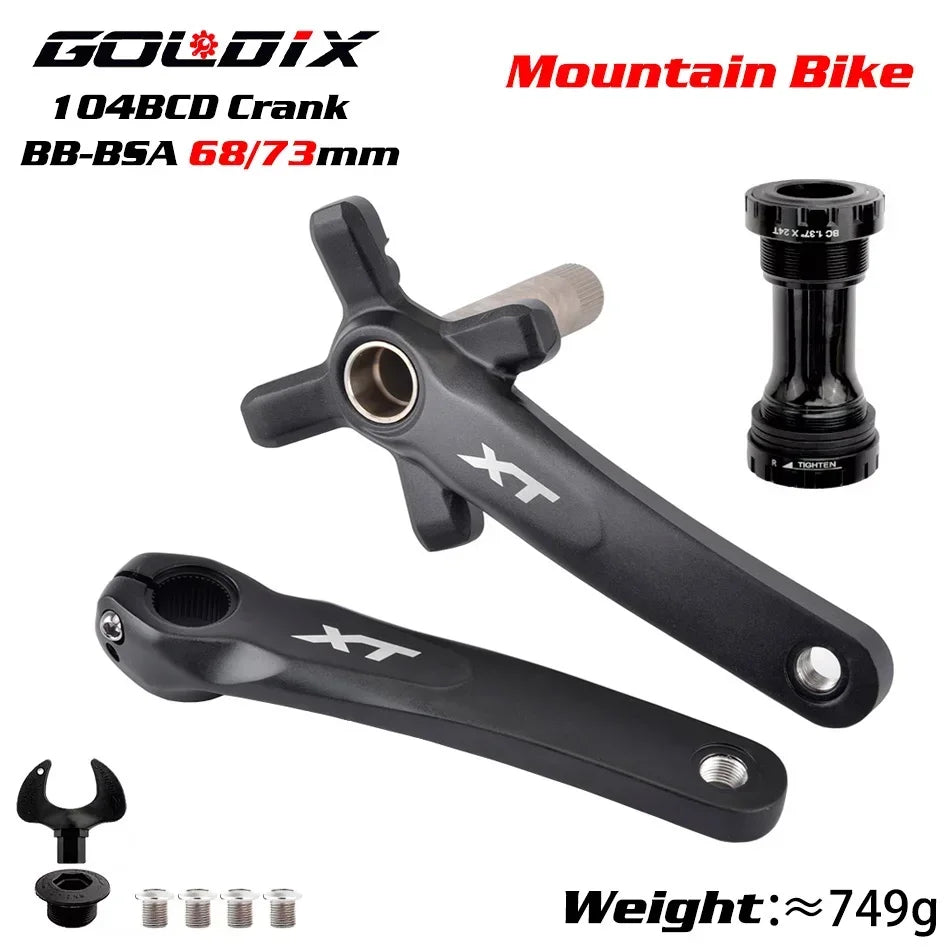 GOLDIX XT MTB Crankset 170/175mm 104BCD Wide Narrow Chainring Shimano SRAM 11–12s - EXPROTAS