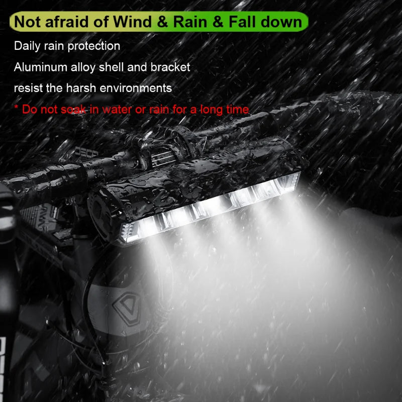 LED Bike Light 8000mAh Front Rechargeable Waterproof USB Torch Lamp