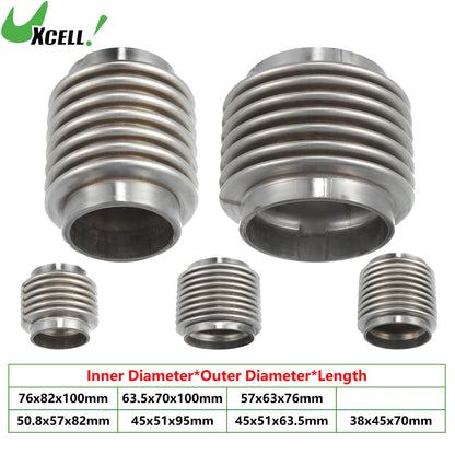 UXCELL Exhaust Flex Pipe | 38/45/50/60mm Bellows Connector Stainless Universal