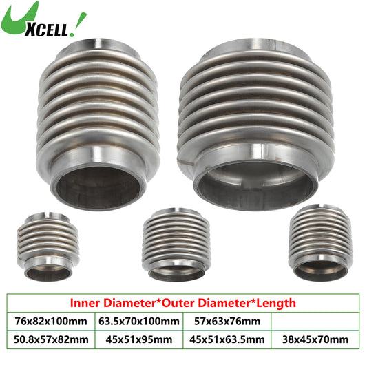 UXCELL Exhaust Flex Pipe | 38/45/50/60mm Bellows Connector Stainless Universal