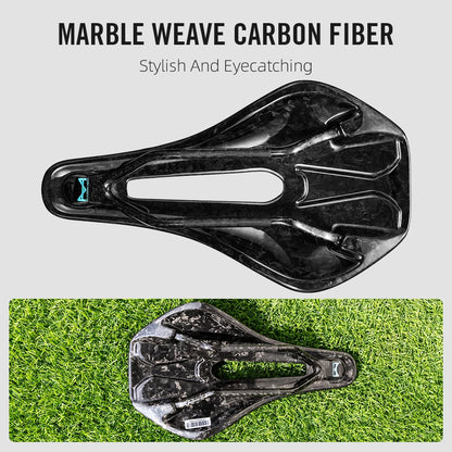 RYET 3D Printed Bicycle Saddle Ultralight Carbon Saddle 135/143mm 105g Bike Saddle for MTB Gravel Road Bike Seat Cycling Parts-EXPROTAS