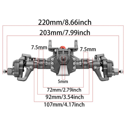 1/10 RC Crawler Aluminum Portal Axle CNC Front Rear for SCX10 II 90046 90047 GEN8 RGT - EXPROTAS