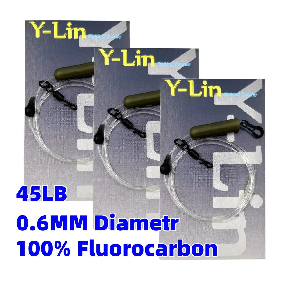 Carp Fishing Fused Leader 100% Fluorocarbon Helicopter Rig for Leads