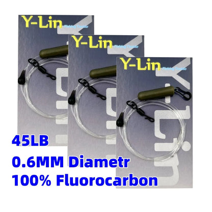Carp Fishing Fused Leader 100% Fluorocarbon Helicopter Rig for Leads