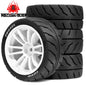 4pcs 68mm Rubber Tire Wheels 12mm Hex for Tamiya TT01 TT02 XV01 XV02 1/10