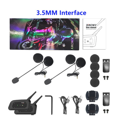 XiNOWY V6 PRO Motorcycle Bluetooth Intercom Helmet Headset 800m Waterproof 6 Riders Music