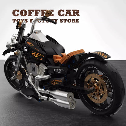 High-Tech Retro Motorbike MOC Building Blocks City Racing Motorcycle Model Toy Gift