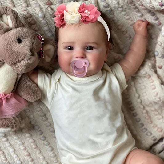 50CM Full Vinyl Body Girl Waterproof Reborn Doll Maddie Hand-Detailed Painted with Visible Veins Lifelike 3D Skin Tone Toy Gift-EXPROTAS