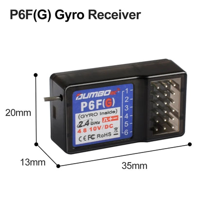Dumborc 2.4GHz Receiver for RC Car Boat with Gyro P6DC P6F P4FM P10F
