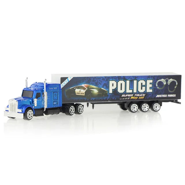 1Pcs Alloy Truck Model Diecast Toy Container Oil Tank Sliding Car Multi-color