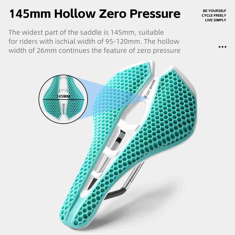 WEST BIKING 3D Printed Bike Saddle Honeycomb Ultralight Breathable Road MTB - EXPROTAS