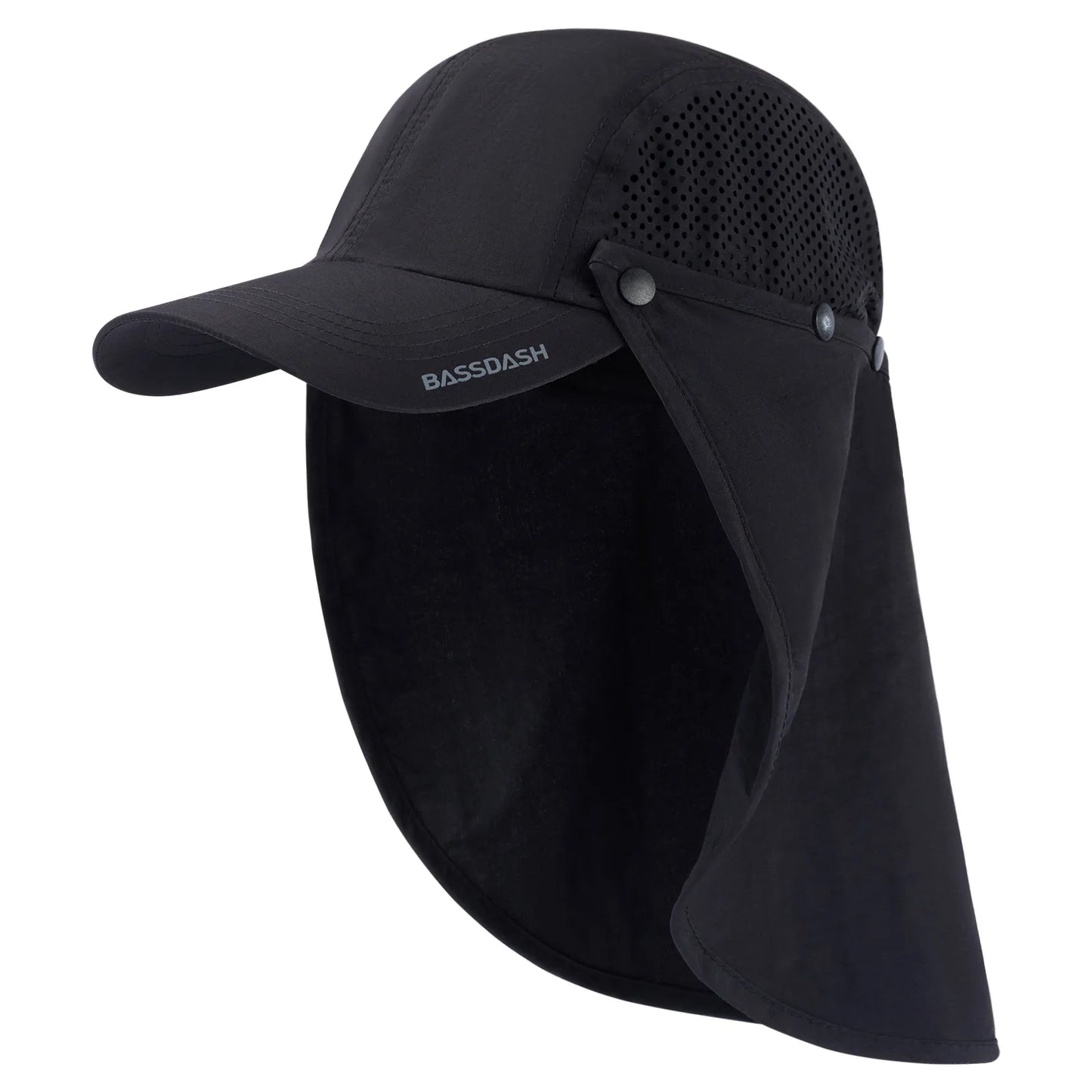 BASSDASH UPF 50+ Fishing Hat Foldable Cap with Removable Neck Flap