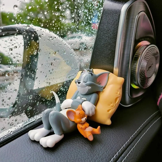 Cartoon Tom Cat Jerry Mouse Figurine Cute Desk Car Home Ornament Decoration Toy