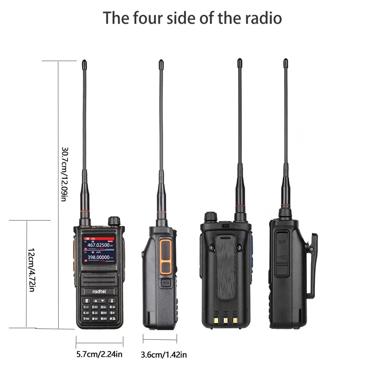 Radtel RT-470X Full Band Ham Radio 256 Channel Air Band Two Way Radio USB-C Aviation NOAA Police Marine Amateur HT Scanner Roger-EXPROTAS