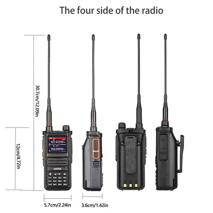 Radtel RT-470X Full Band Ham Radio 256 Channel Air Band Two Way Radio USB-C Aviation NOAA Police Marine Amateur HT Scanner Roger-EXPROTAS