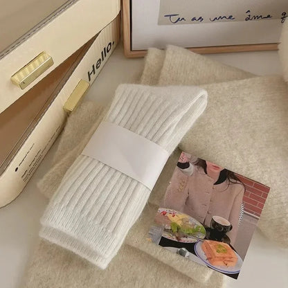 Winter Cashmere Wool Socks Women Thick Thermal Long Warm Boot Sox