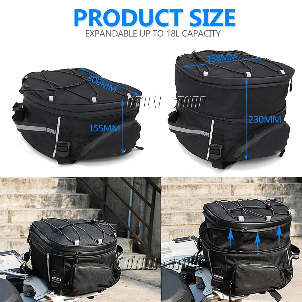 Motorcycle Tail Bag Black Waterproof 1300GS R1300 Rear Seat Luggage