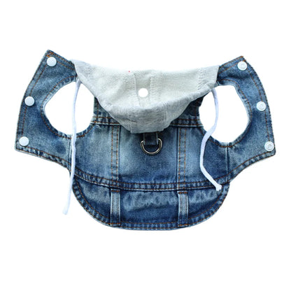 Puppy Denim Coat Jacket for Small Medium Dogs Pet Clothing Vest