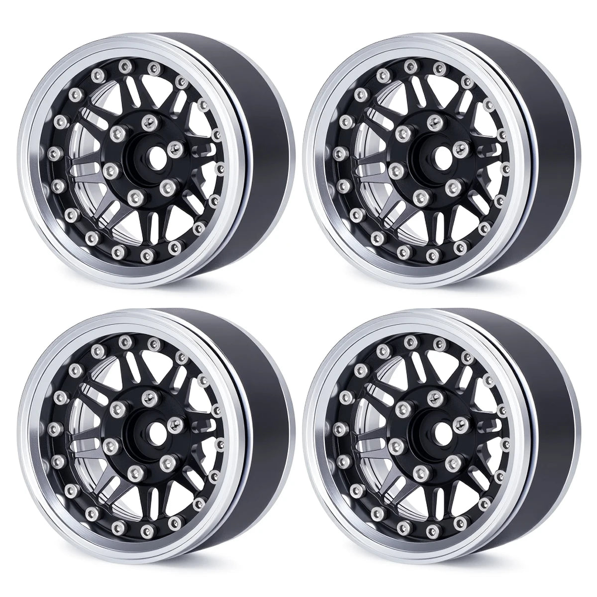 1.9 Aluminium Beadlock Wheels Adjustable Offset Rims 1/10 RC Crawler TRX4