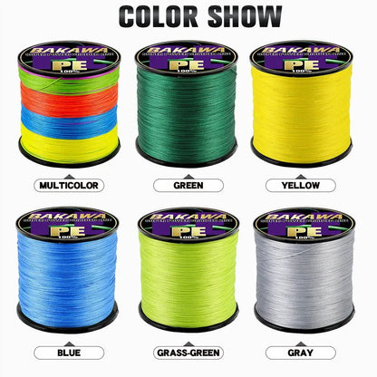 4 Strands Braided Fishing Line PE 100M 300M 500M 1000M Abrasion Resistant