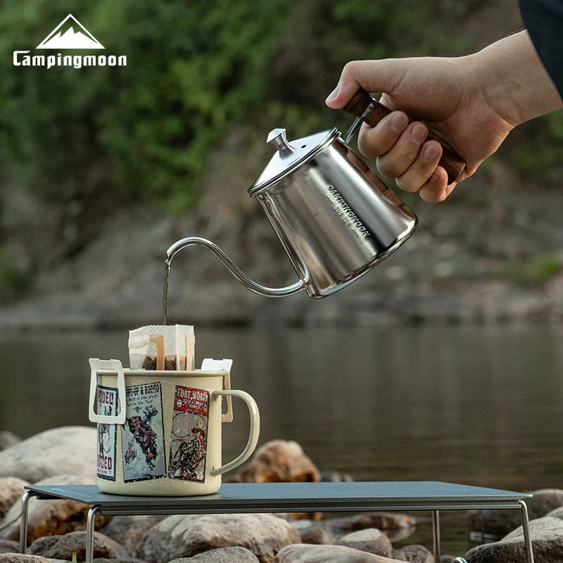 CAMPINGMOON Coffee Hand Pot 304 Stainless Steel Gooseneck Outdoor Kettle Pot