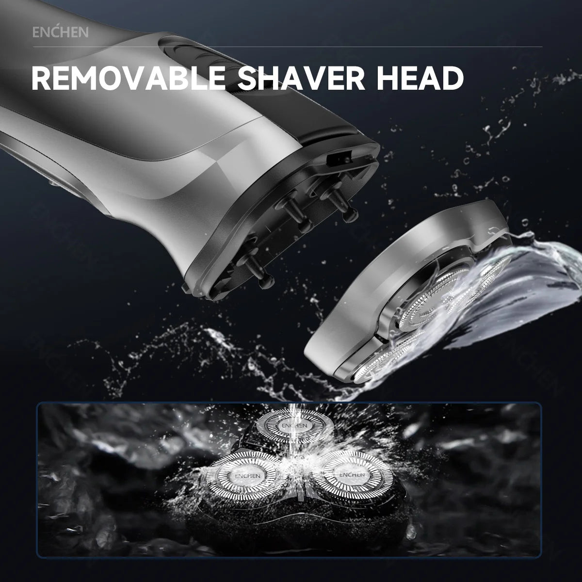 3D Floating Blade Electric Shaver for Men USB Rechargeable Rotary Razor