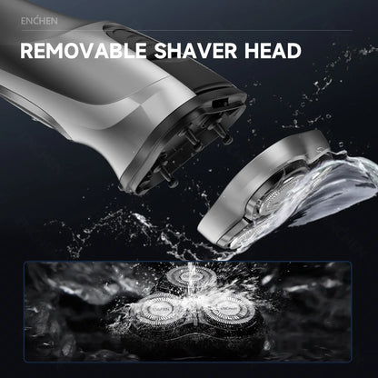 3D Floating Blade Electric Shaver for Men USB Rechargeable Rotary Razor