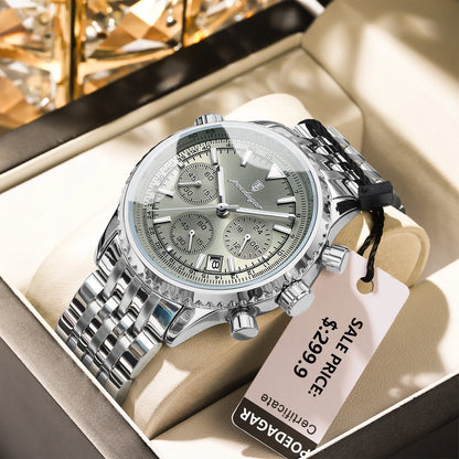 POEDAGAR Luxury Military Watch for Men Waterproof Luminous Date Chronograph Man Watch Sport Quartz Stainless Steel Men's Watches-EXPROTAS