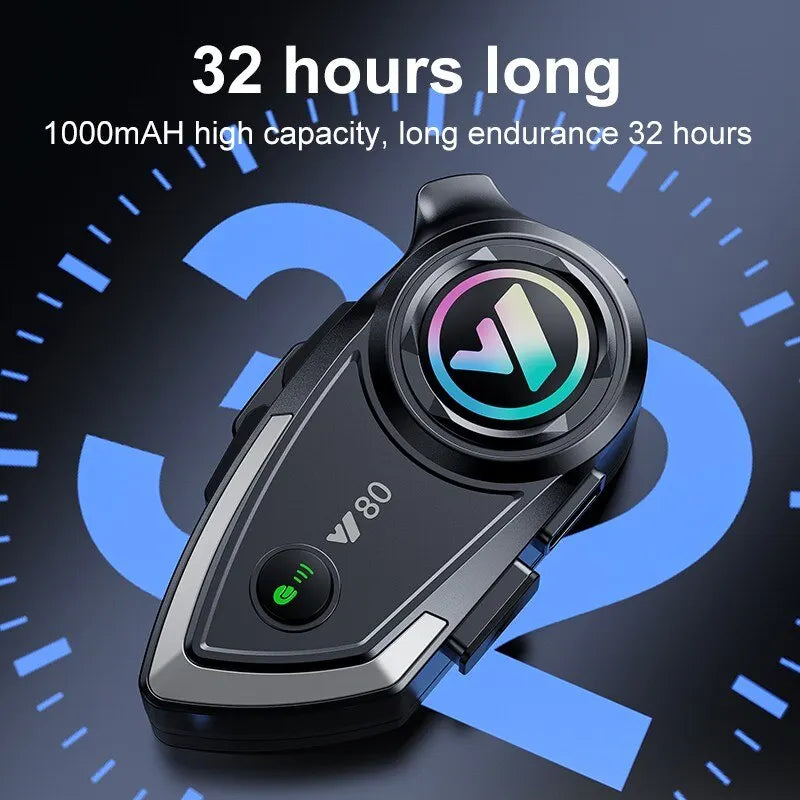 Y80 Motorcycle Helmet Bluetooth Headset BT5.3 Waterproof GPS Music Hands-Free