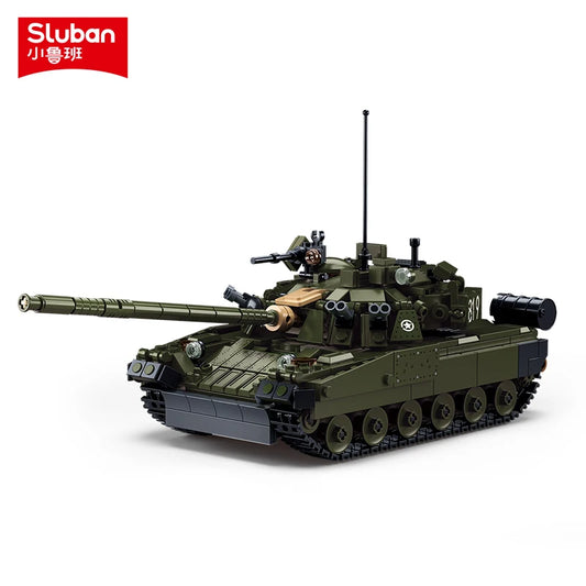 798PCS Army T-80BVMS Main Battle Tank Model Building Blocks Sets MBT Military DIY Creative Educational Kids Toys Christmas Gifts-EXPROTAS