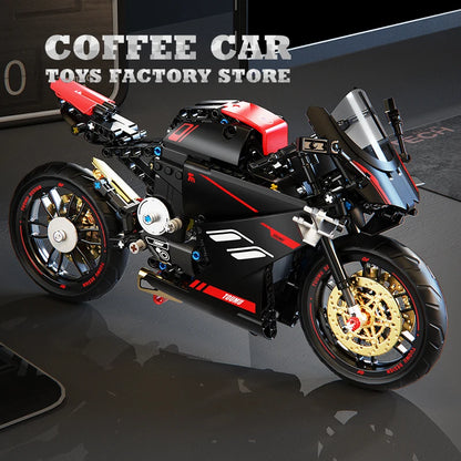 High-Tech Mecha Motorcycle Building Blocks 3D MOC Model Kit Educational Toy Gift