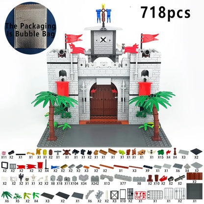 Medieval Knight Castle Building Blocks MOC Construction Scene Brick Toy Set