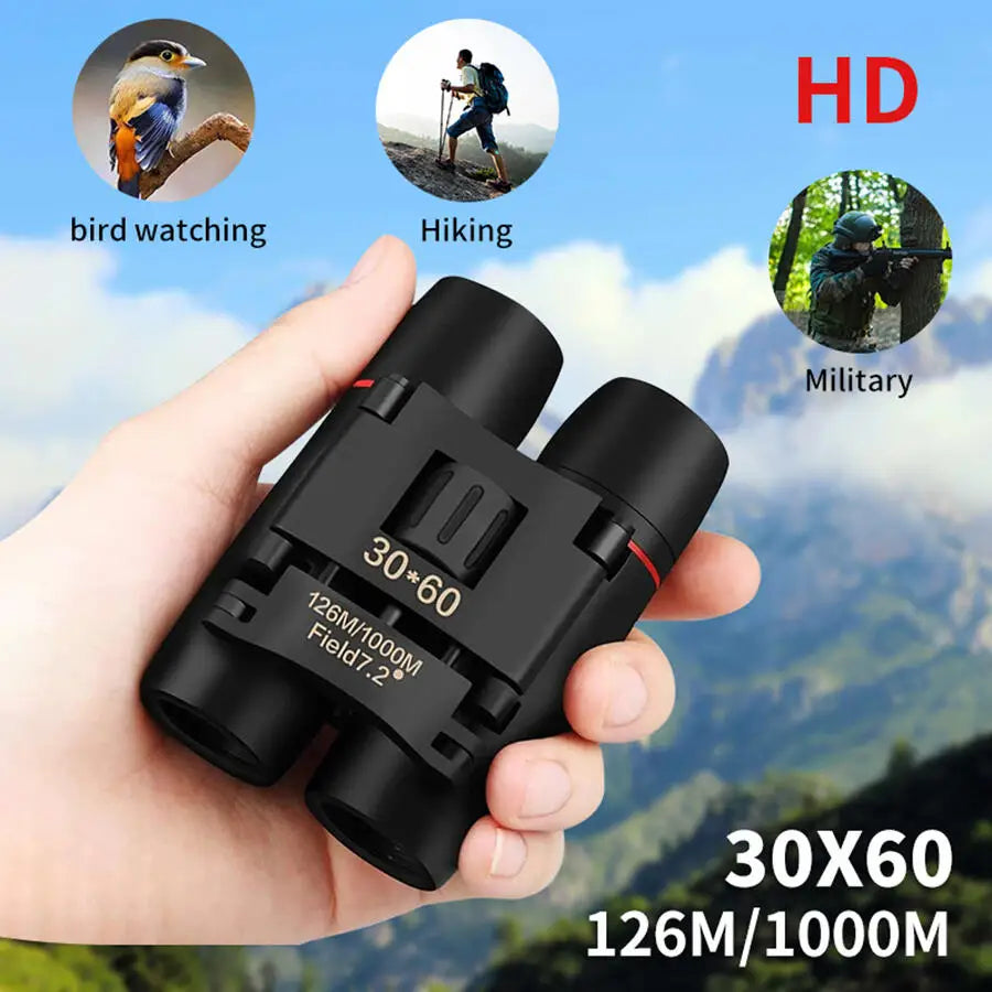 30x60 Foldable Binoculars Waterproof Portable Camping Hiking Hunting Concerts